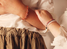 Load image into Gallery viewer, RED AND SILVER LINK BRACELET