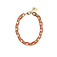 Load image into Gallery viewer, RED AND GOLD LINK BRACELET