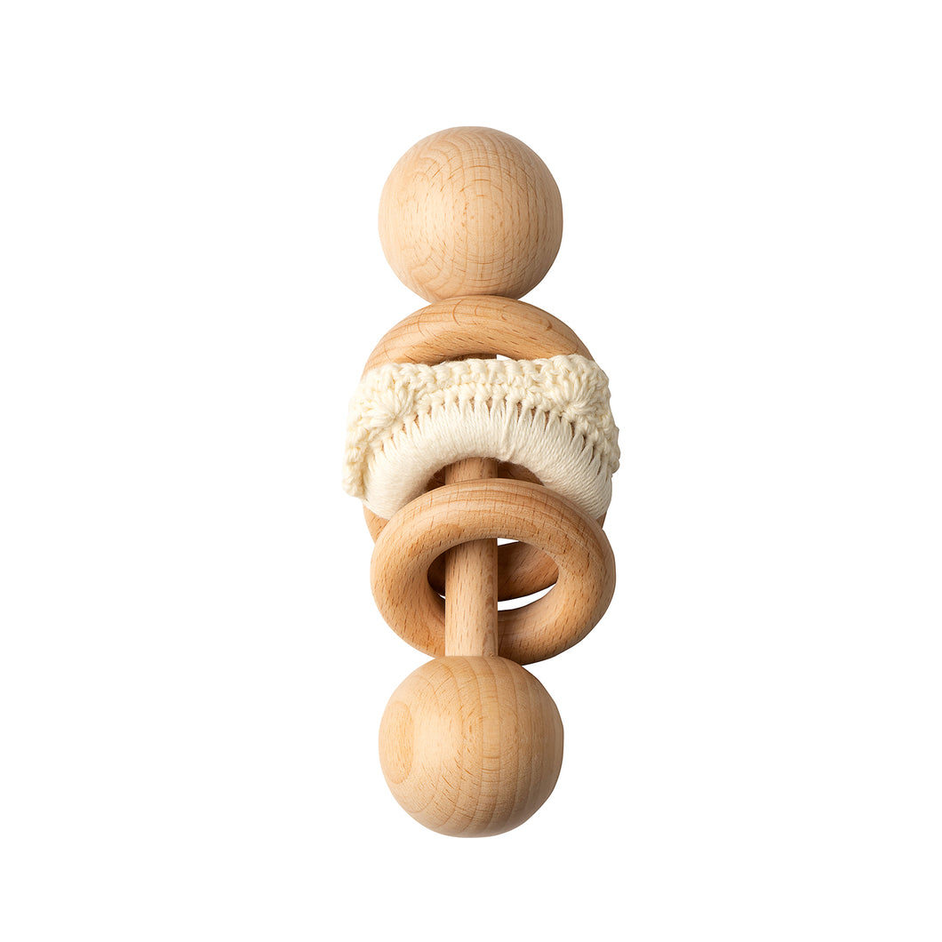 BABY RATTLE WITH CROCHET TEDDY RING