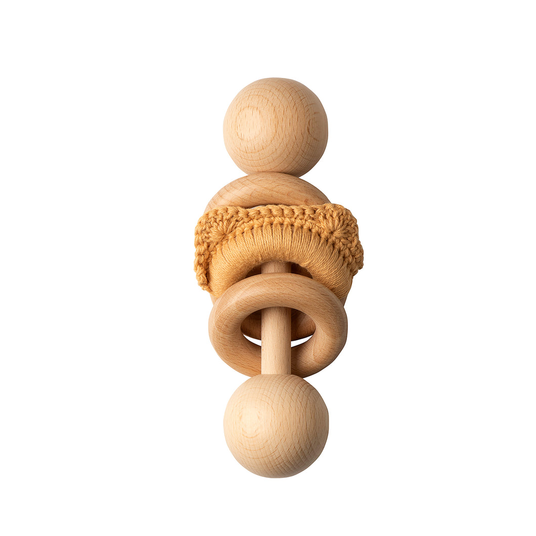 BABY RATTLE WITH CROCHET TEDDY RING