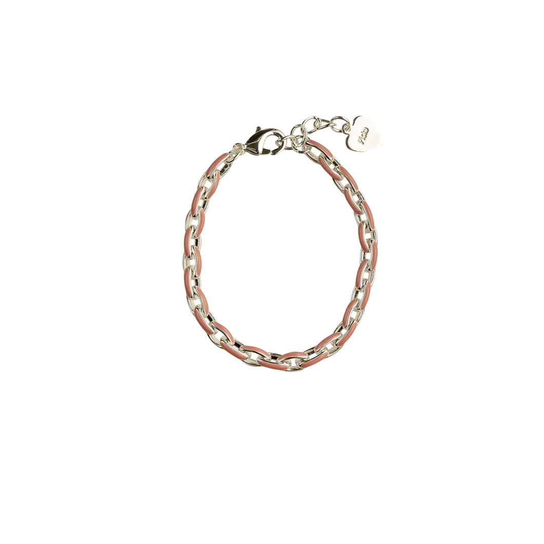 PINK AND SILVER LINK BRACELET