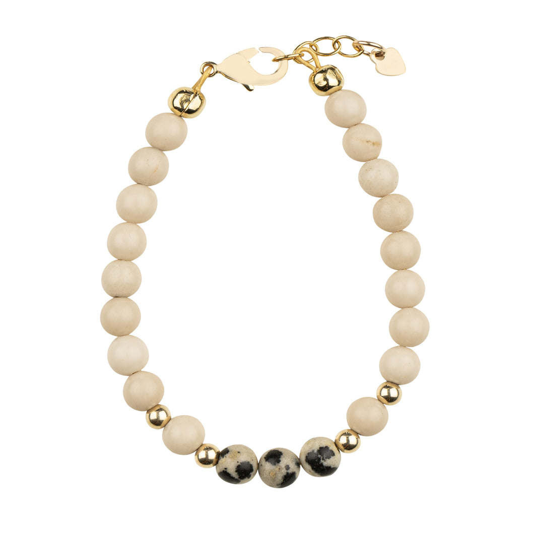 DYE JADE WITH LEOPARD BEADS BRACELET