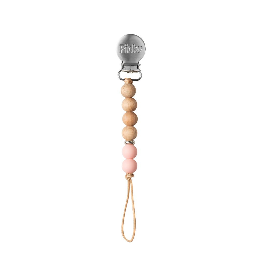 WOOD AND SILICONE STRAIGHT PACI CLIP