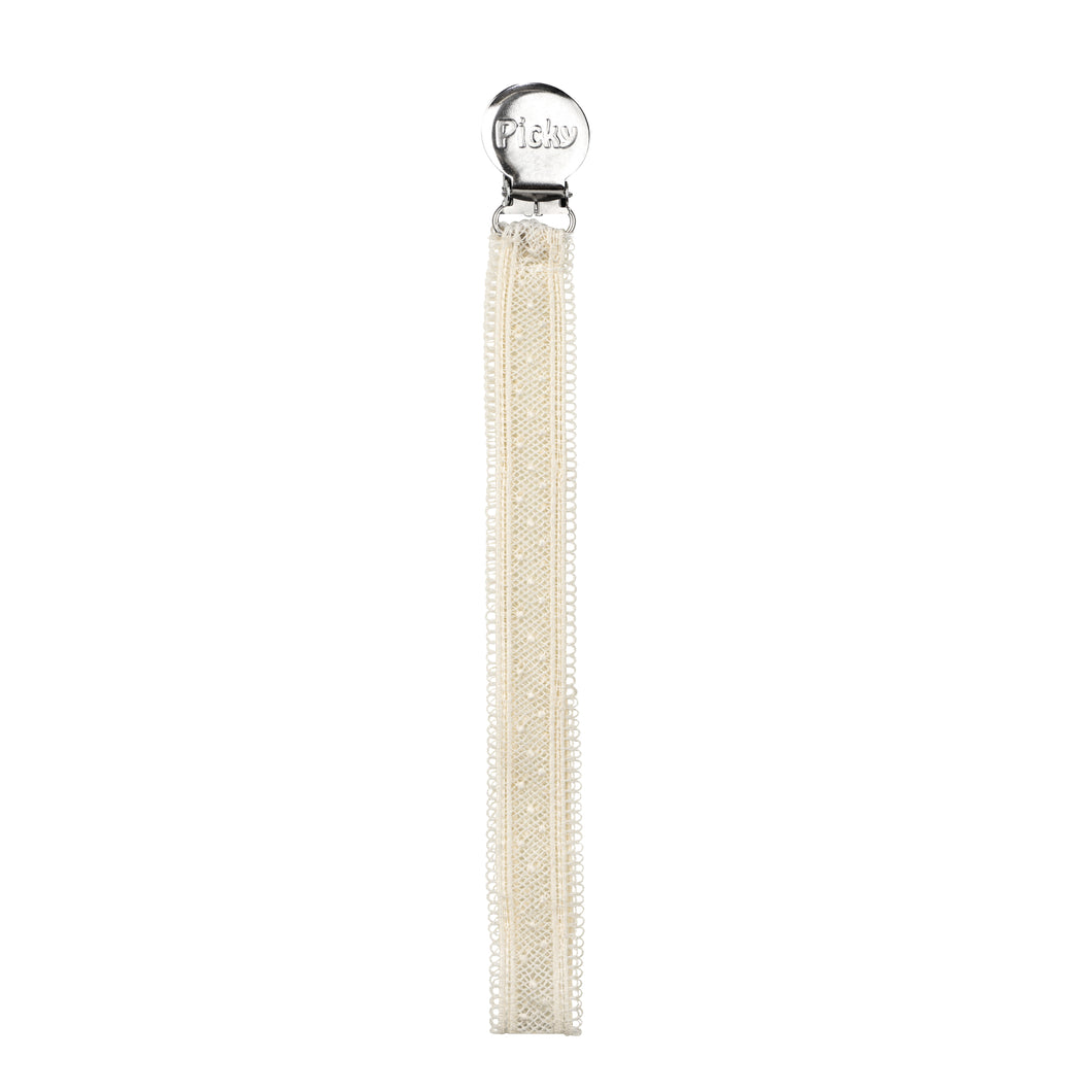 DOTTED LACE PACIFIER CLIP