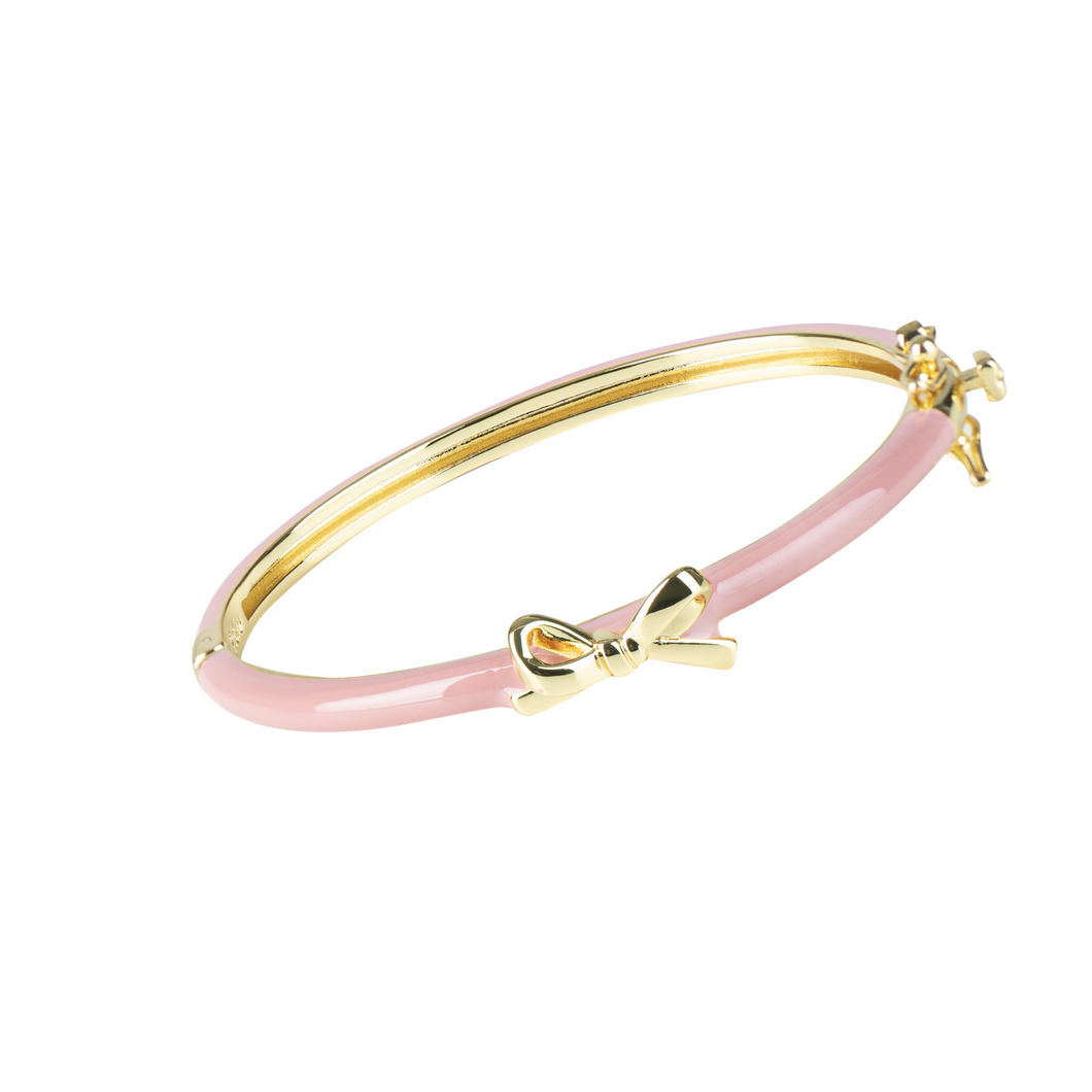 PINK BANGLE WITH GOLD BOW