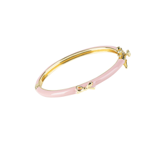 Load image into Gallery viewer, PINK BANGLE WITH GOLD BOW

