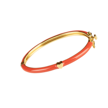 Load image into Gallery viewer, RED BANGLE WITH GOLD HEART
