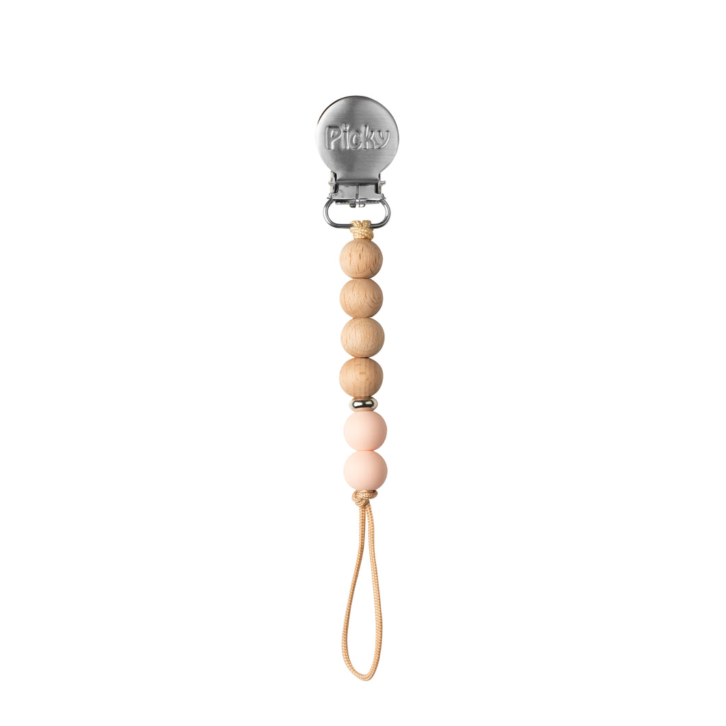 WOOD AND SILICONE STRAIGHT PACI CLIP