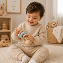 Load image into Gallery viewer, Rattle with Crochet Teddy Ring
