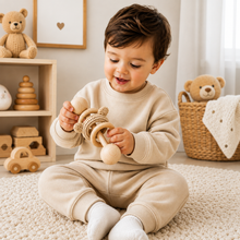 Load image into Gallery viewer, Rattle with Crochet Teddy Ring
