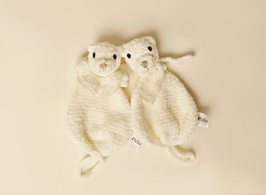 CHENILLE BABY RATTLE PACI HOLDER