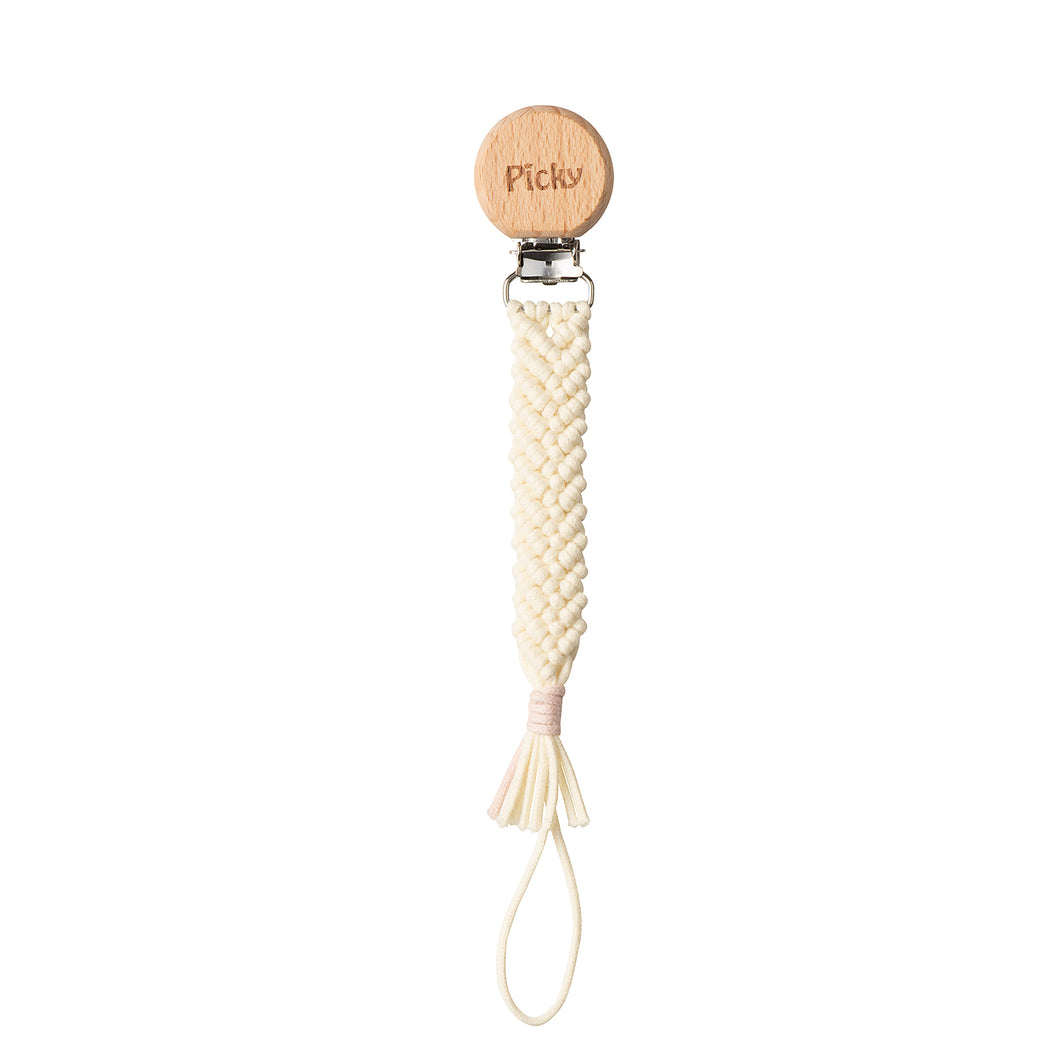 MACRAME BRAIDED PACI CLIP