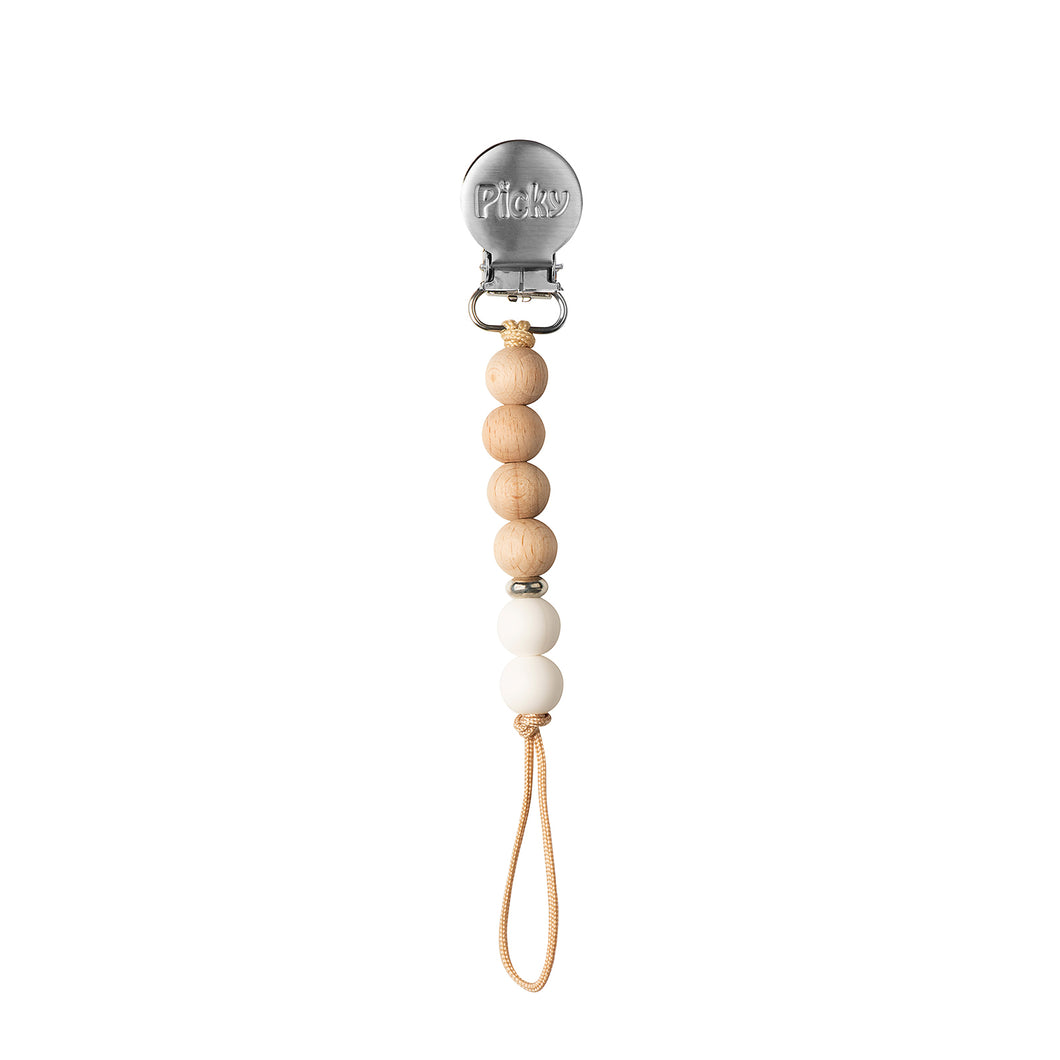 WOOD AND SILICONE STRAIGHT PACI CLIP