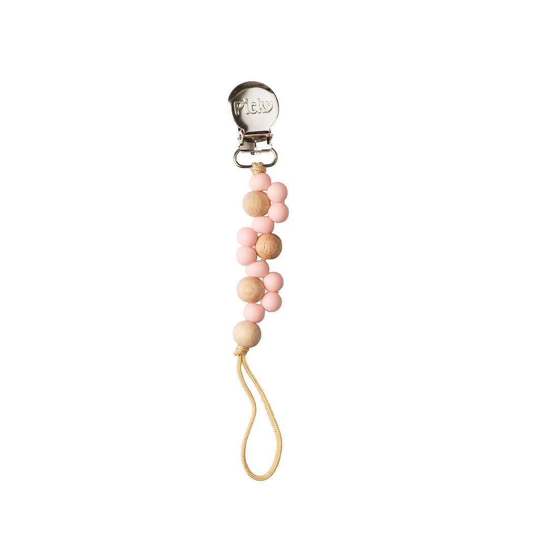 WOOD AND SILICONE BRAIDED PACI CLIP