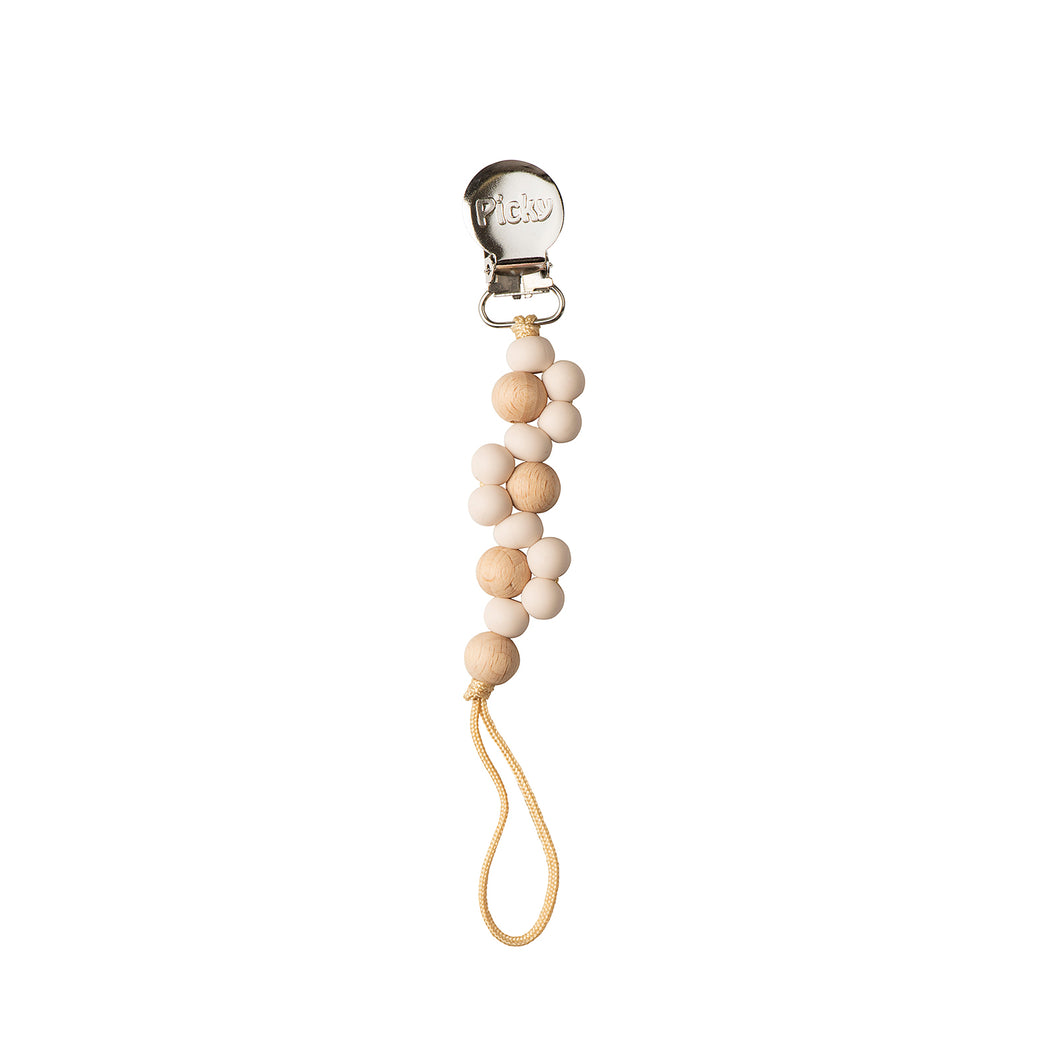 WOOD AND SILICONE BRAIDED PACI CLIP