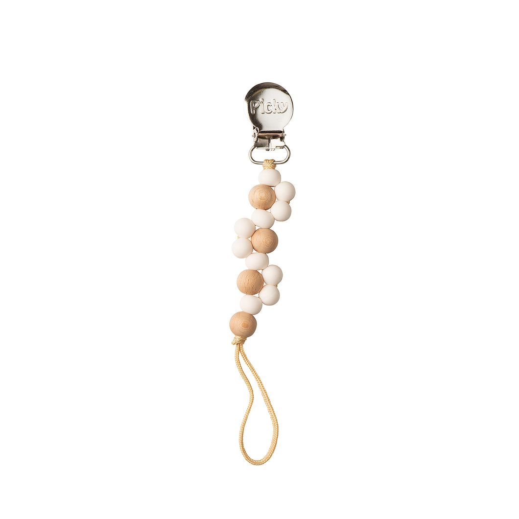 WOOD AND SILICONE BRAIDED PACI CLIP