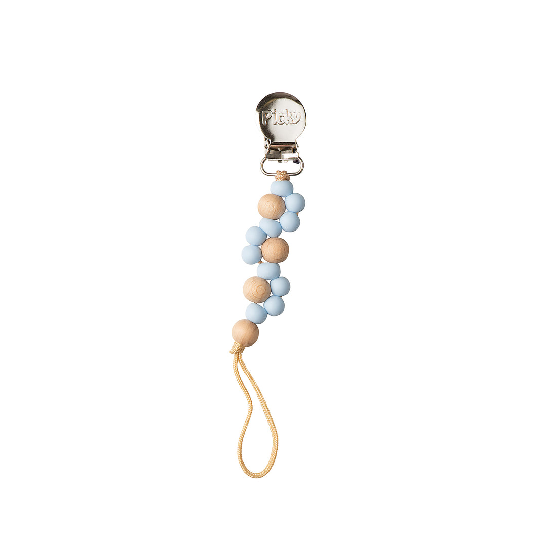 WOOD AND SILICONE BRAIDED PACI CLIP