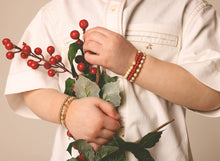 Load image into Gallery viewer, RED DYE WITH MULTI BROWN BEADS BRACELET

