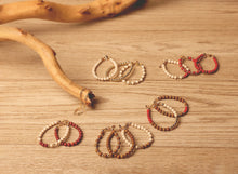 Load image into Gallery viewer, RED DYE WITH MULTI BROWN BEADS BRACELET
