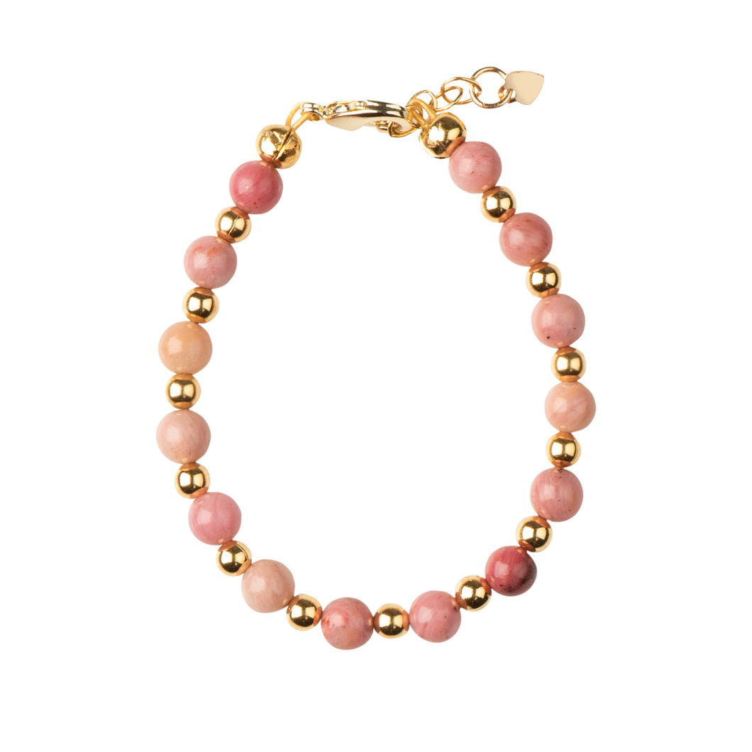BLUSH DYE and GOLD BEADS BRACELET