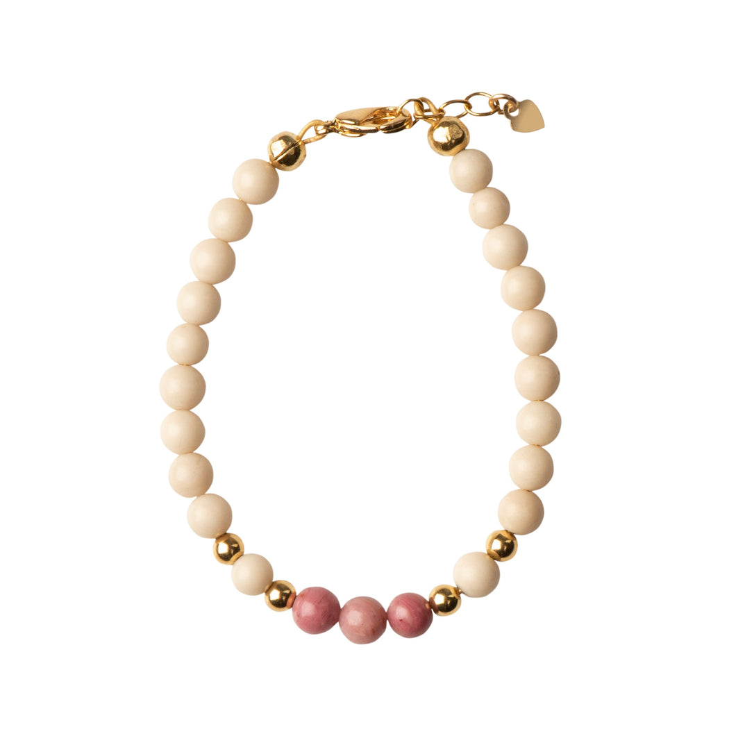 DYE JADE WITH BLUSH BEADS BRACELET