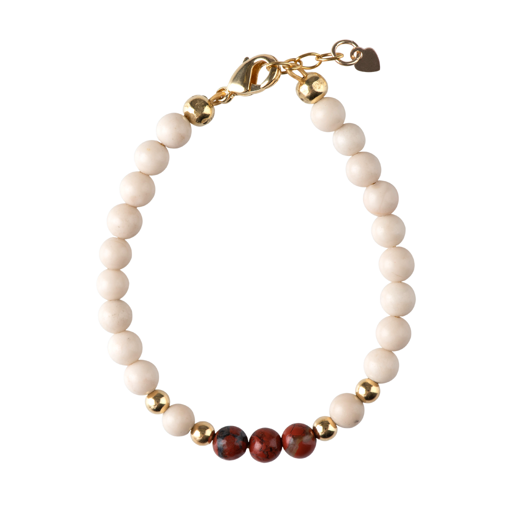DYE JADE WITH RED JASPER BEADS BRACELET