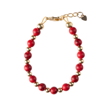 Load image into Gallery viewer, RED DYE WITH GOLD BEADS BRACELET
