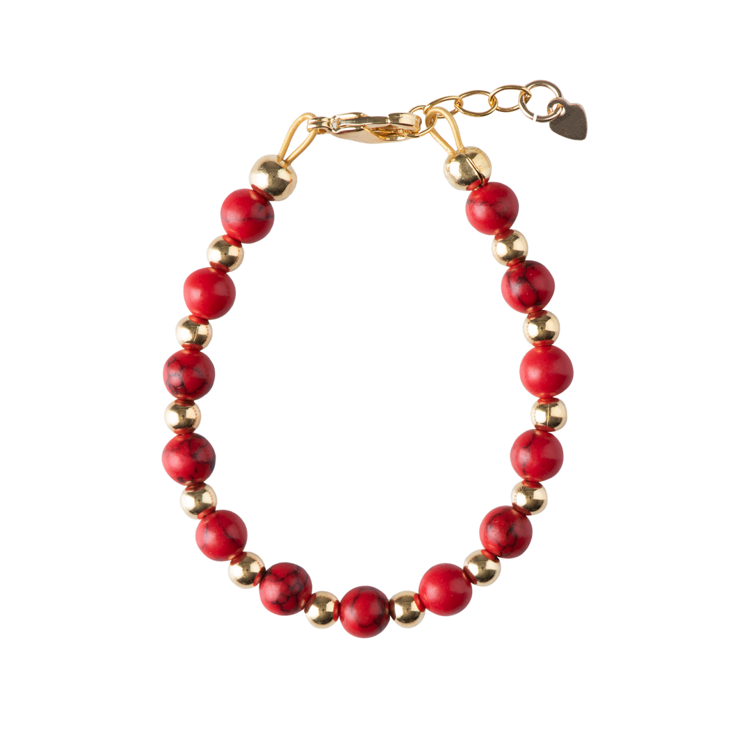 Red Dye With Gold Beads Bracelet Red Dye With Gold Beads Bracelet
