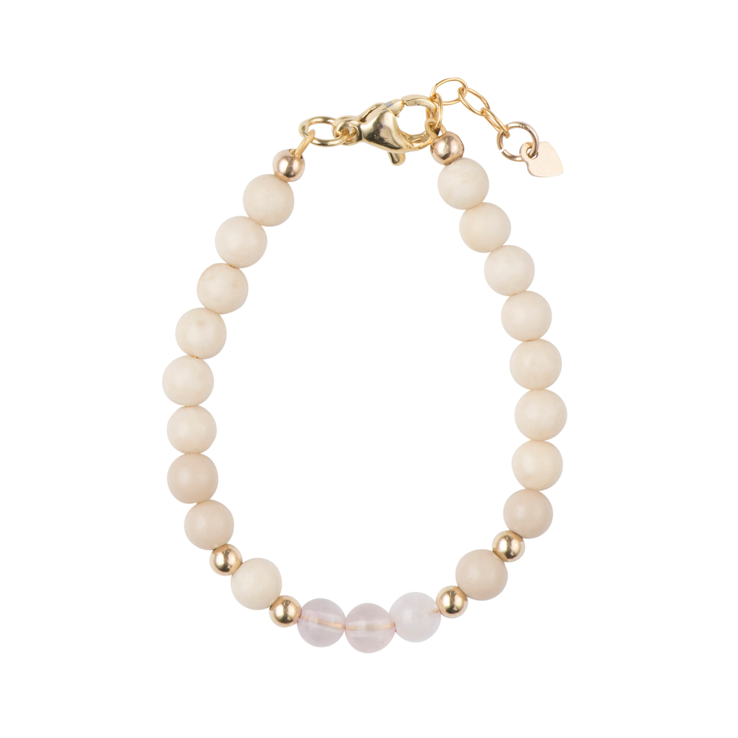 DYE JADE WITH ROSE BEADS BRACELET