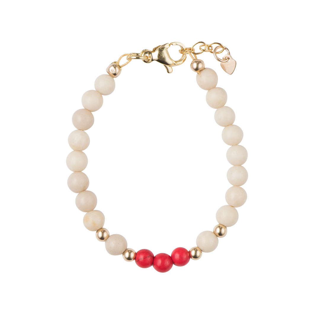 DYE JADE WITH RED BEADS BRACELET