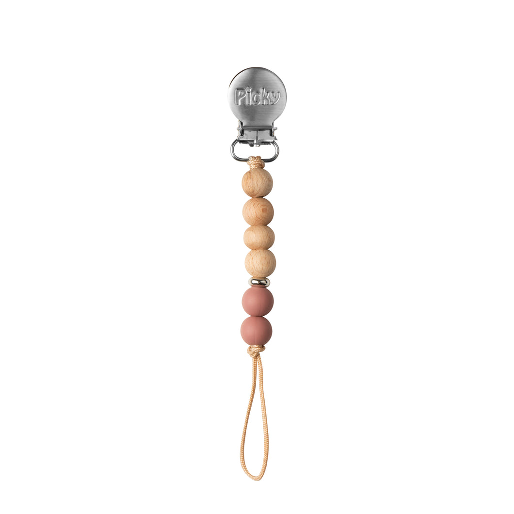 WOOD AND SILICONE STRAIGHT PACI CLIP