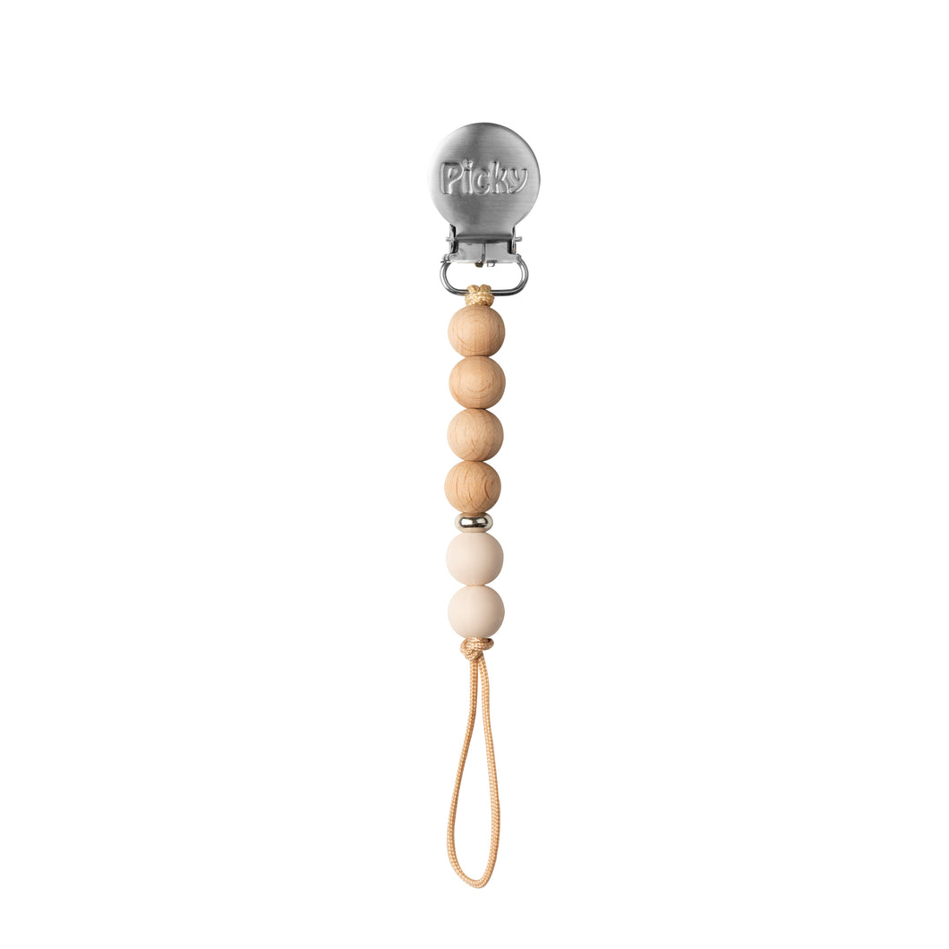 WOOD AND SILICONE STRAIGHT PACI CLIP